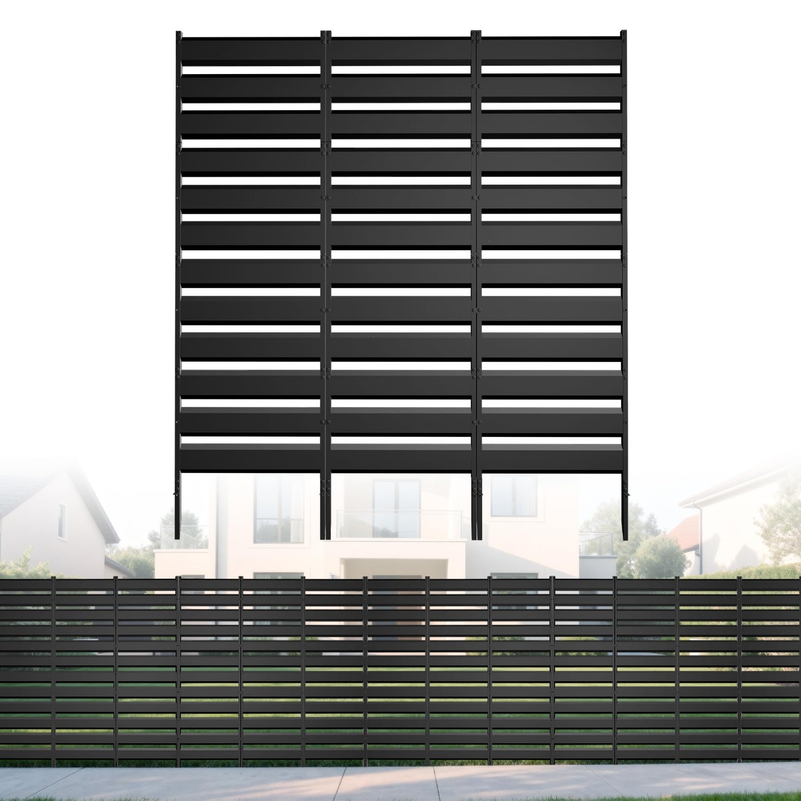48x45in Air Conditioner Privacy Fence Screen & Trash Can Enclosure – No Dig Outd
