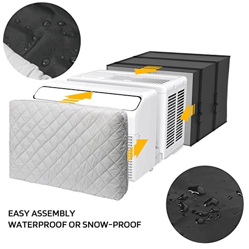 Window Air Conditioner Cover, 2 Pack Indoor and Outdoor Ac Cover Set | Large