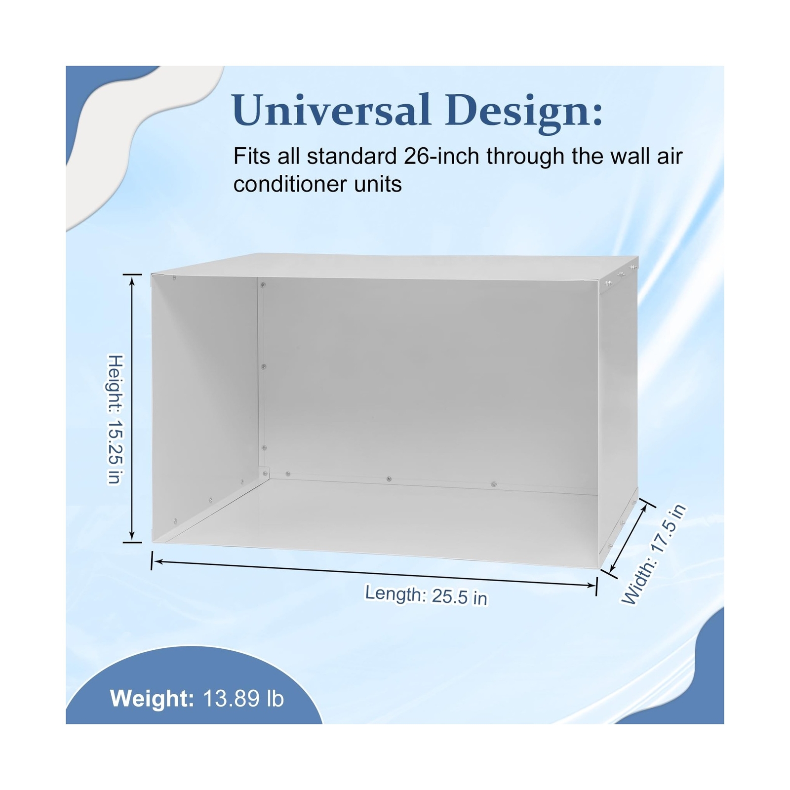 Through The Wall Air Conditioner Sleeve, 26 Inch Wall Sleeve, Wall Sleeve Air…
