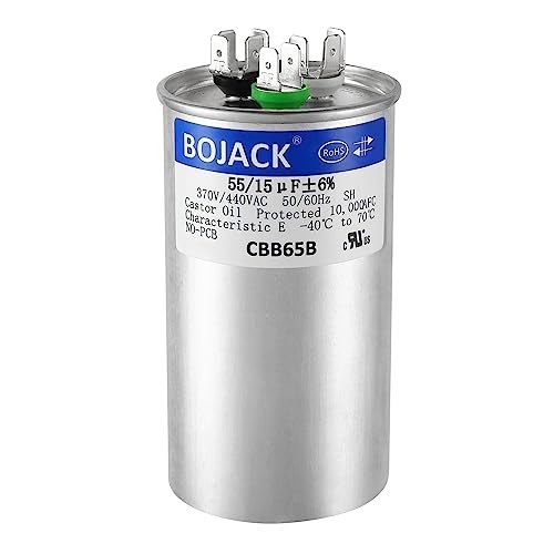 55/15 MFD Dual Run Start Capacitor 370/440 VAC for AC Units & Heat Pumps