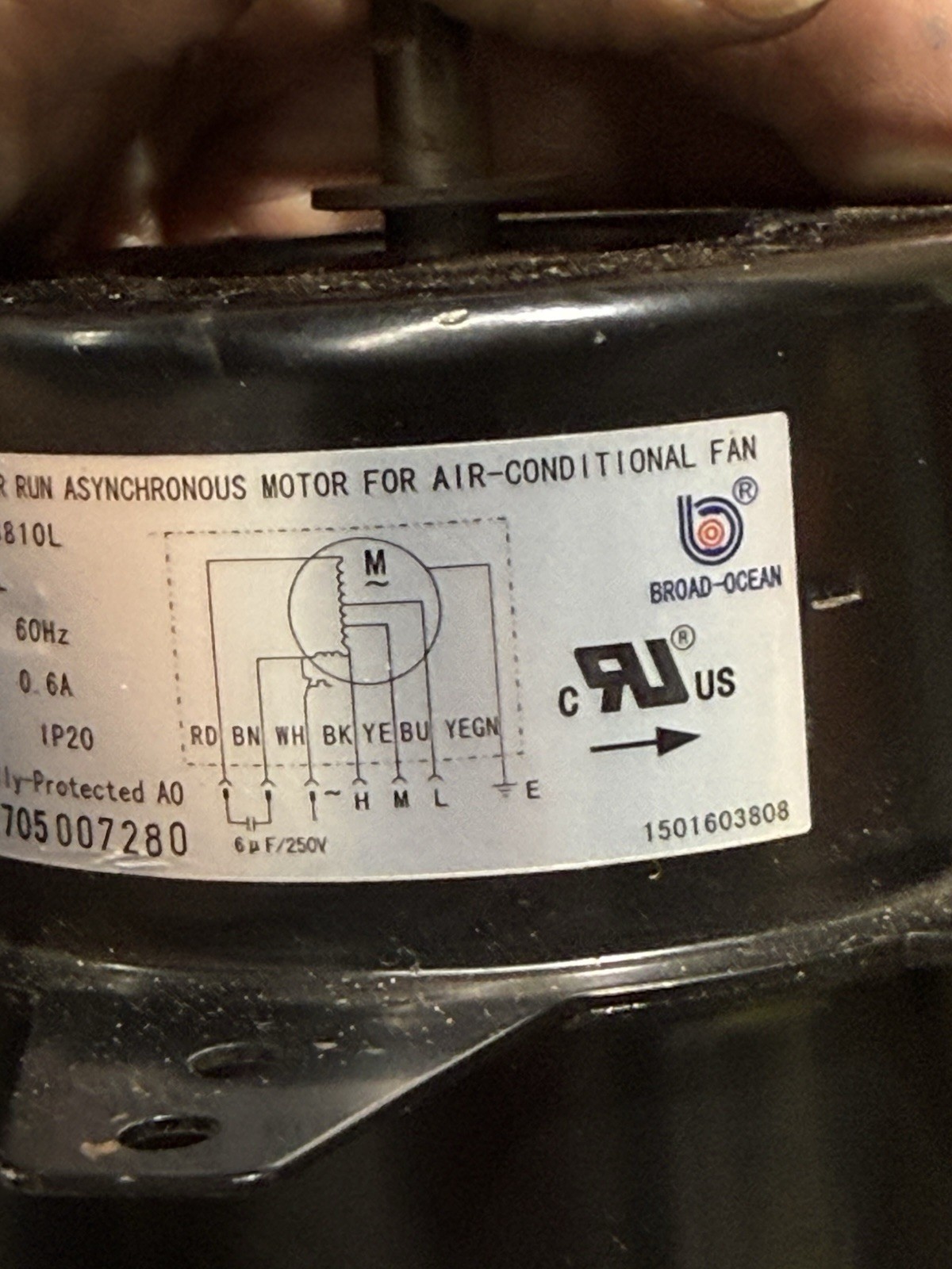 Outdoor Air Conditioner Fan Motor By Broad-Ocean Model Y4L 403B810L