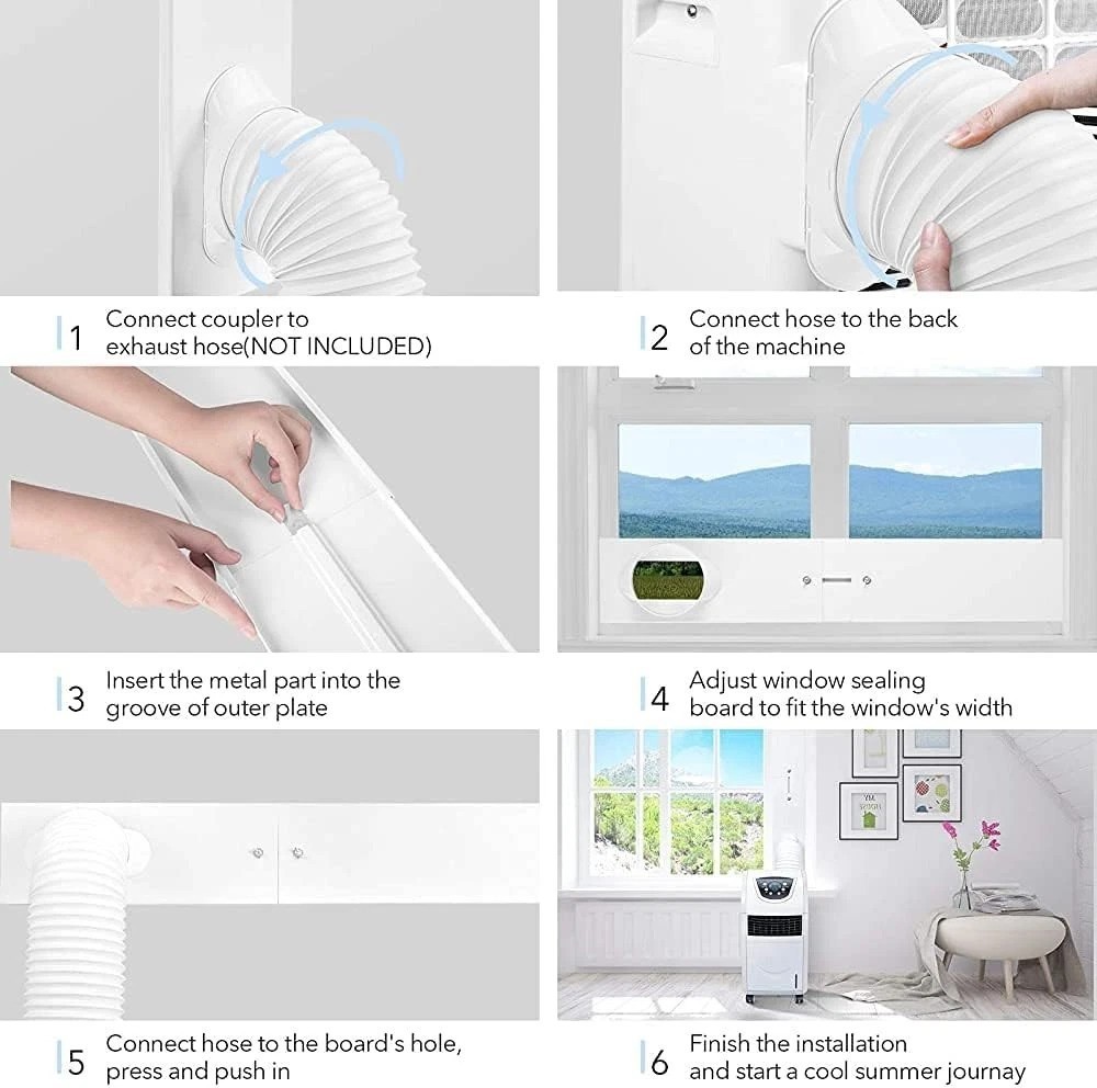 Efficient Window Vent Seal Kit – Fits Horizontal/Vertical Windows, 5.9 in Hose