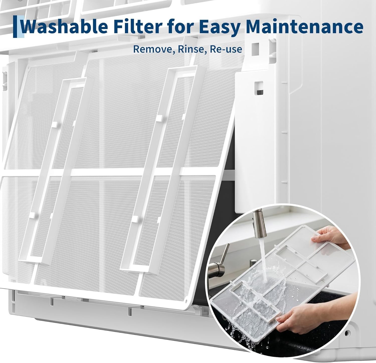 8000 BTU Window Air Conditioner, Cools Up to 350 Sq.ft NO WIFI Window AC 24H Tim
