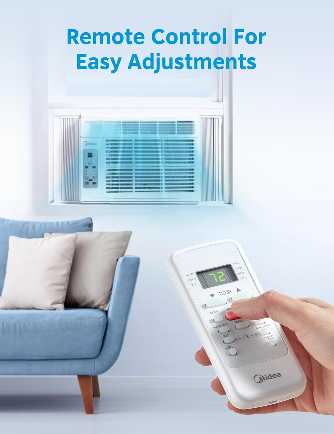 5,000 BTU Window Air Conditioner, Cools up to 150 Sq. Ft. with Easy-To-Use Reusa