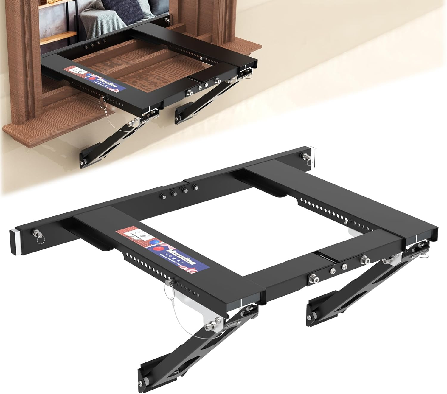 Adjustable Window AC Bracket, Quick Installation in 3Minutes without Drilling, U