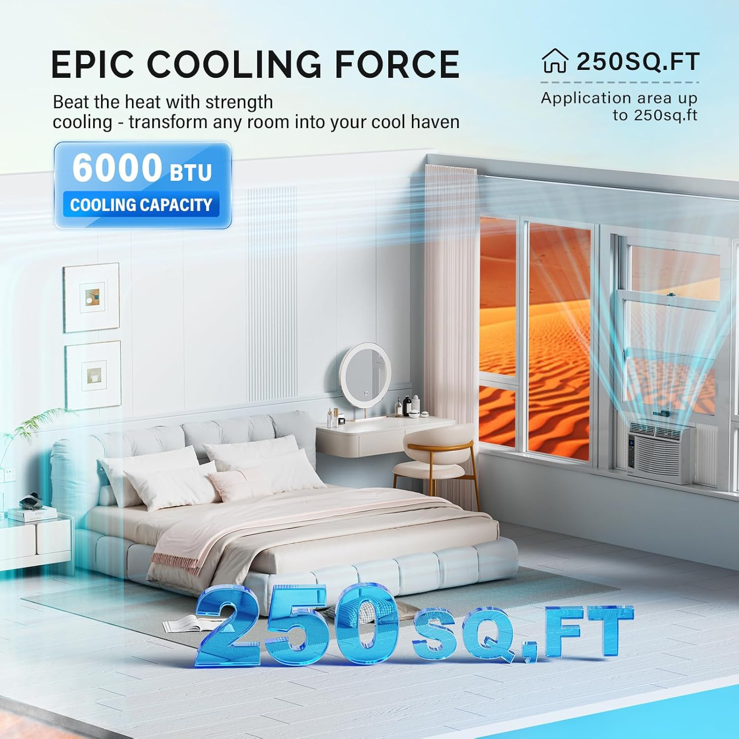 ROVSUN Smart 6000 BTU Window Air Conditioner with Wifi, Energy Saving Window AC