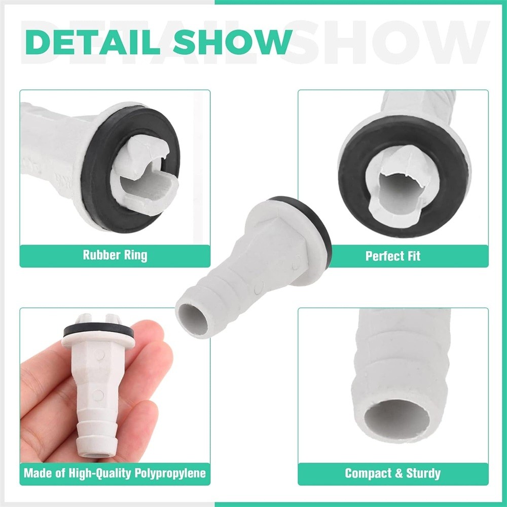 4 x 0.6 Inch Air Conditioner Drain Hose Connector Straight Fittings For Windows