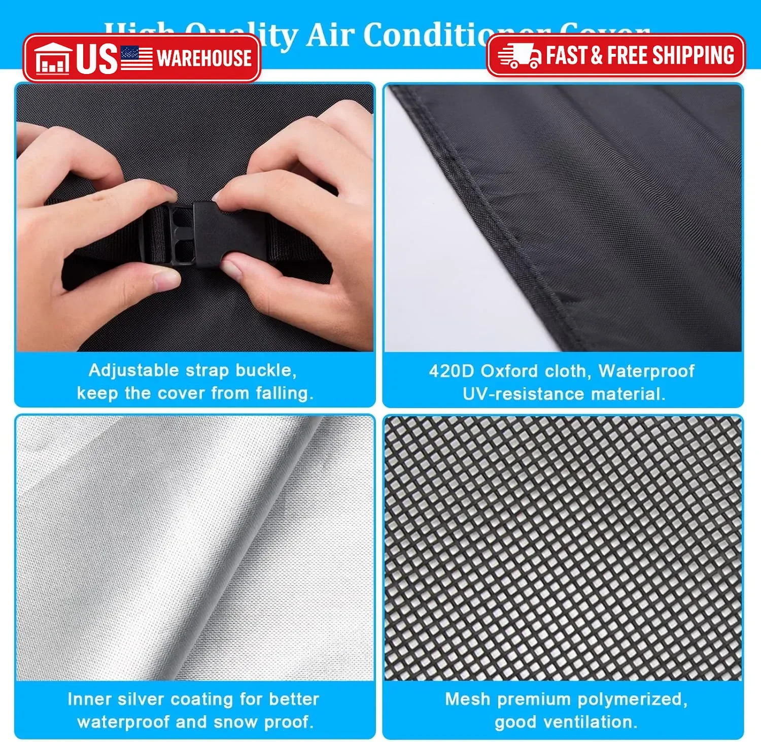 Luxiv Newest Design Mesh Window Air Conditioner Cover Outdoor, Support Window AC