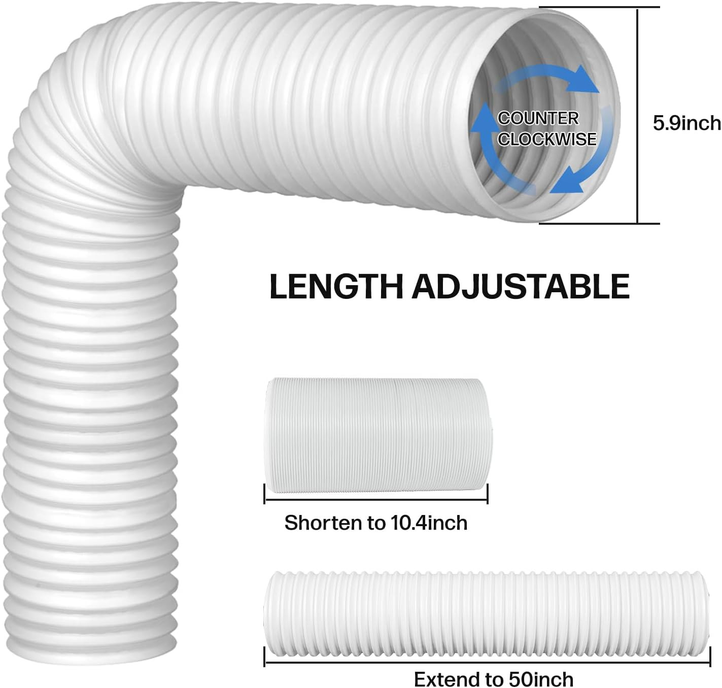 Portable Air Conditioner Window Seal Kit with 5.9&Prime; Counter-Clockwise Threaded Ex