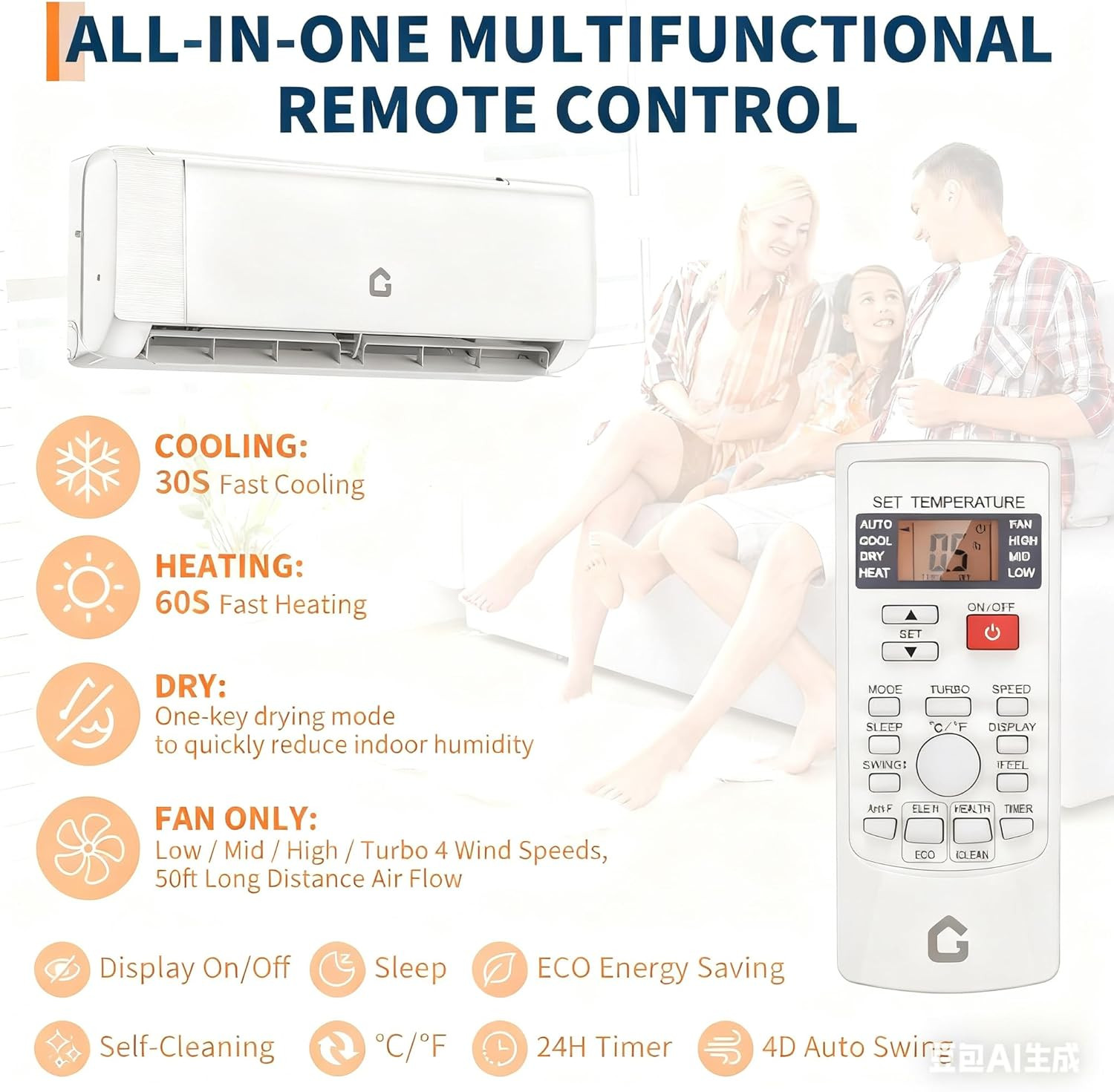 WiFi Ductless Mini Split AC & Heater – 18,000 BTU for 1000 Sq. Ft.