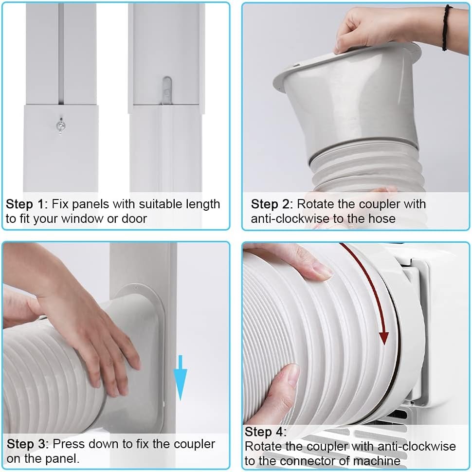 Portable Air Conditioner Window Vent Kit with 5.9� Exhaust Hose Adjustable Porta