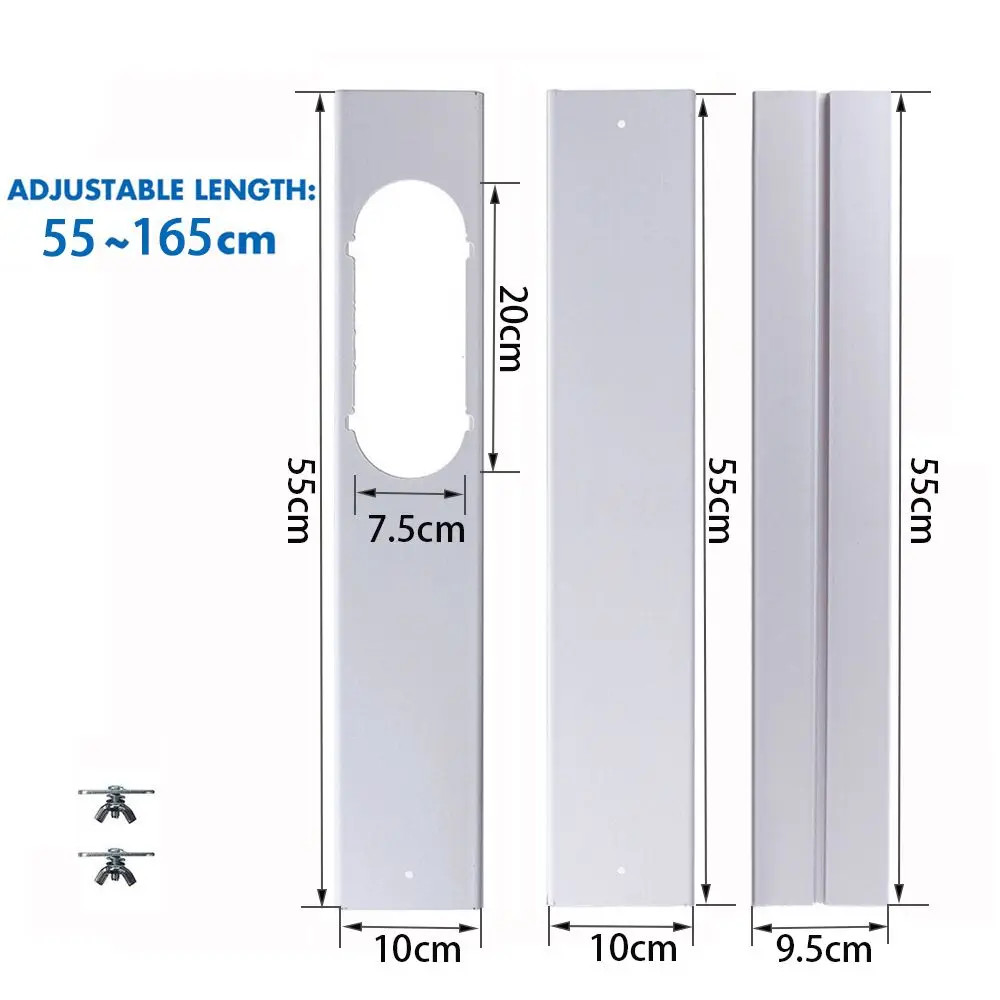 2Pcs Adjustable Portable Air Conditioner Window Kit Slide Plate Wind Shield or 1