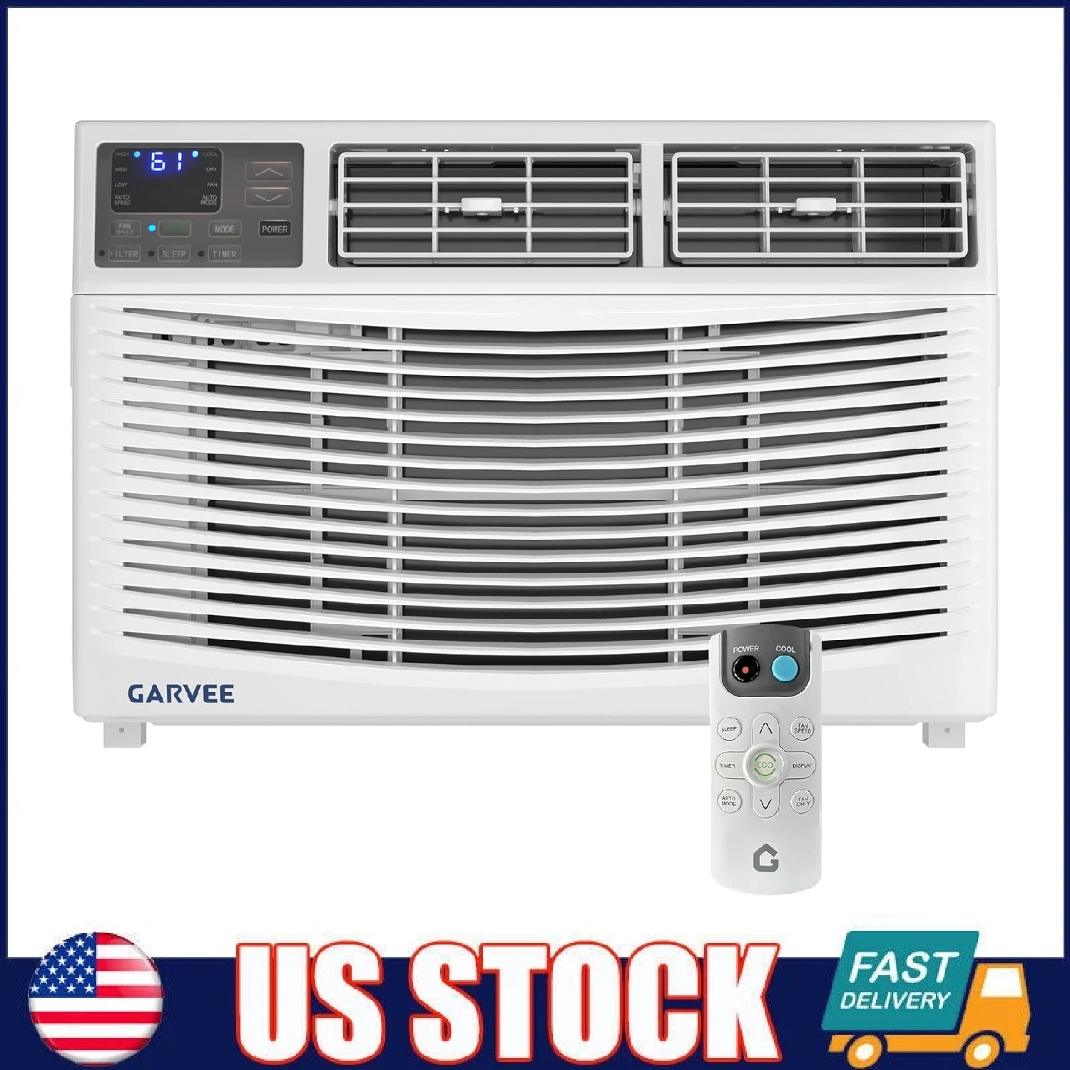 8000 BTU Window Air Conditioner Unit with Remote Control 115V for Bedroom Office