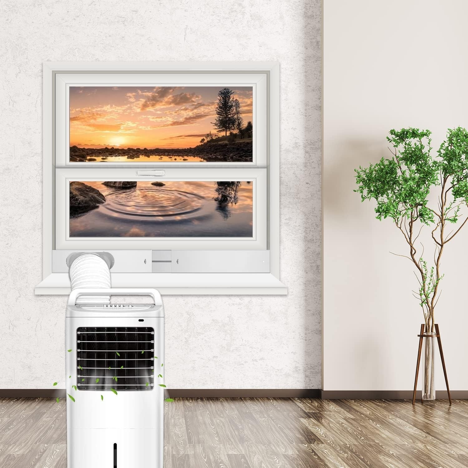 Portable Air Conditioner Window Vent Kit with 5.9” Exhaust Hose Adjustable Porta