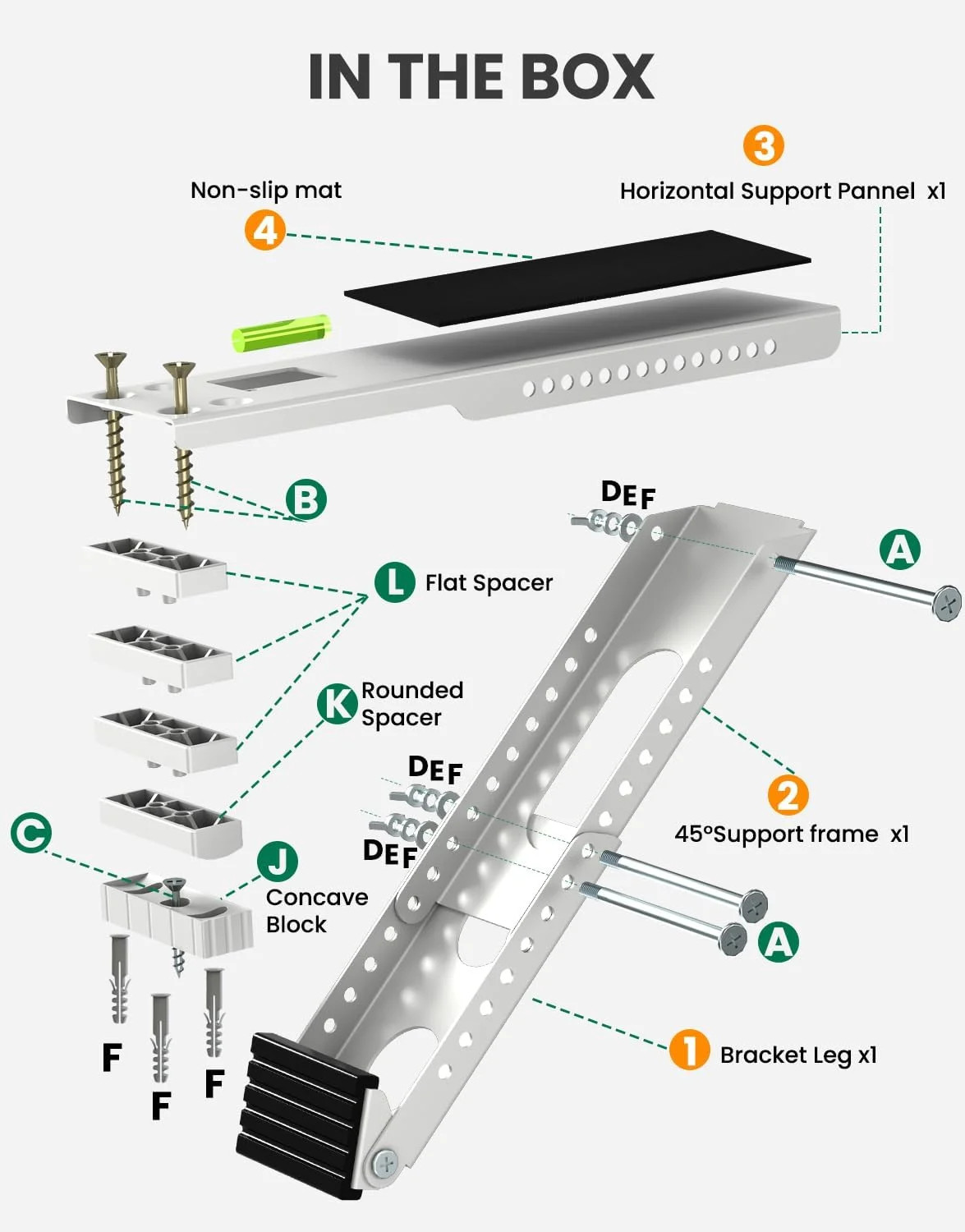 Window Air Conditioner Support Bracket: Adjustable Anti-Slip Shock-Absorbing Mat