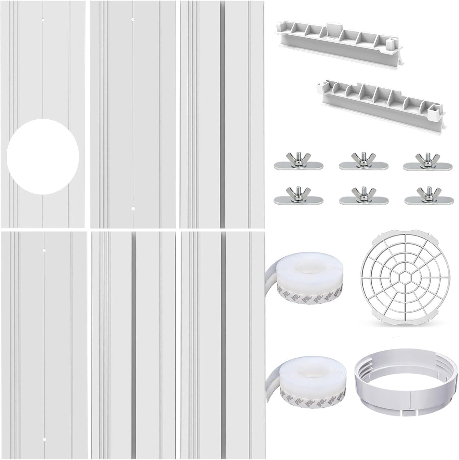 Kit de Puerta y Ventana Aire Acondicionado Portatil Placas Sello Universal 6 Pzs