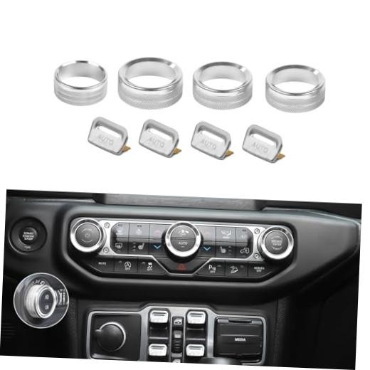 JL Switch Button Covers Window Control Air Conditioner Headlight Volume silver