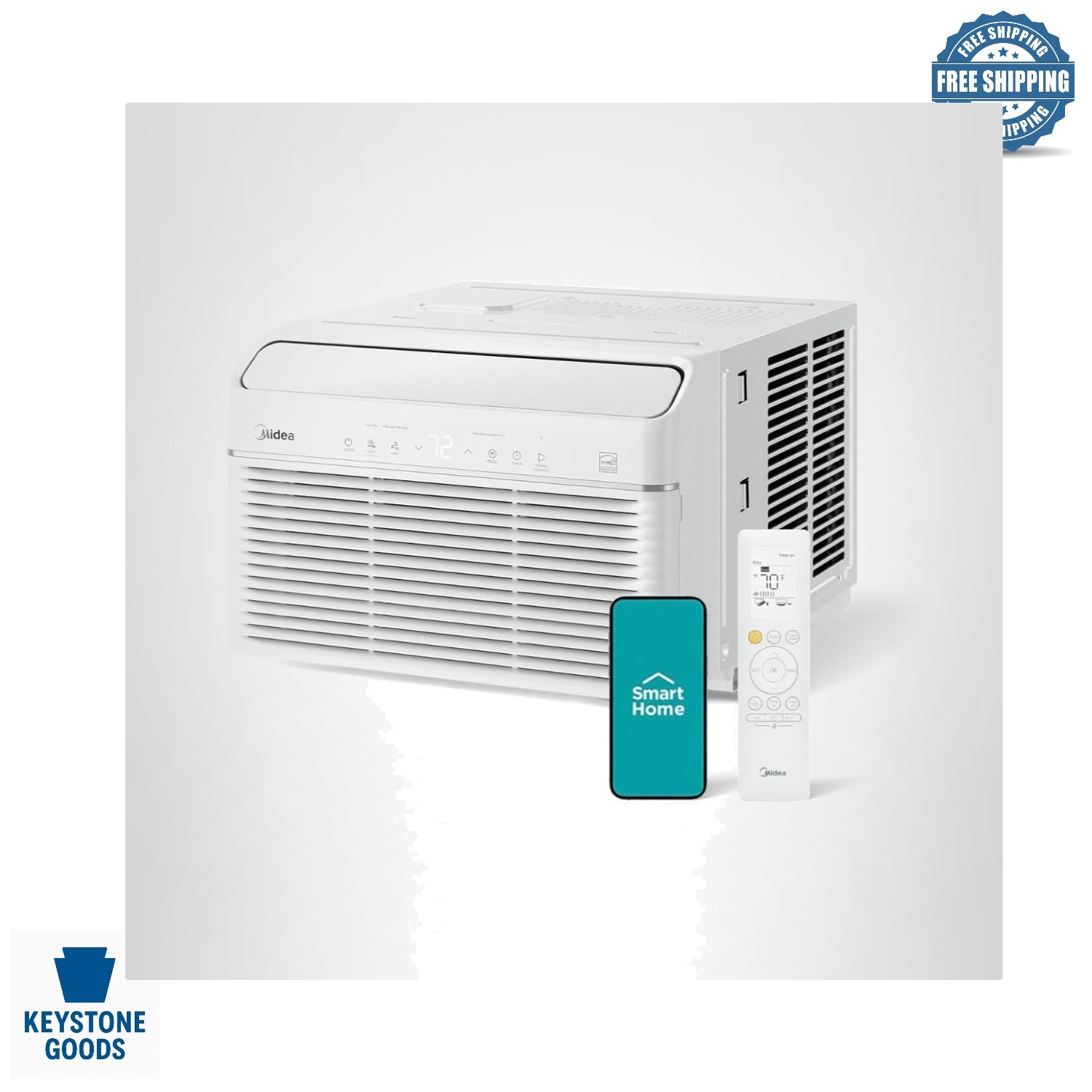 8,000 BTU Smart Inverter Window AC with Heat & Dehumidifier for Rooms Up to 3…