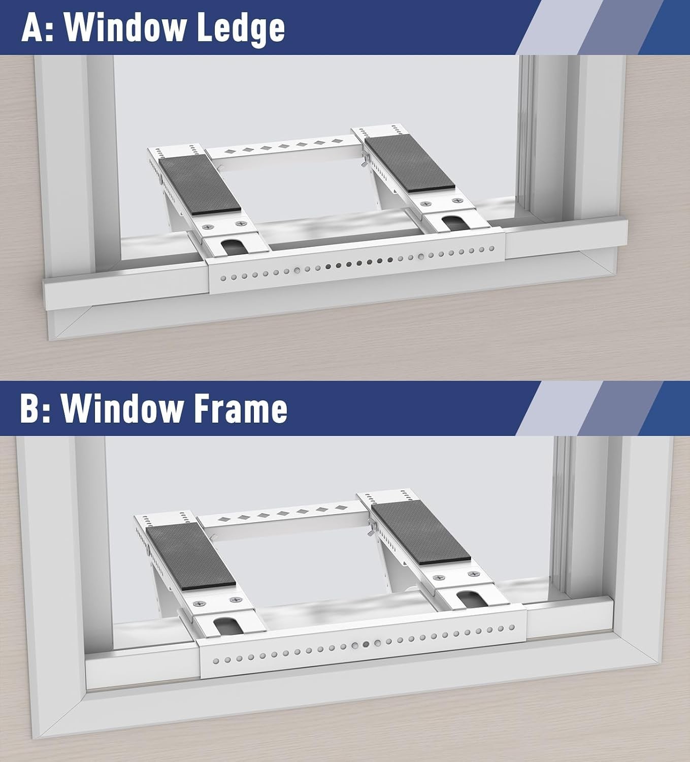 No Drilling Window AC Support Bracket Adjustable Support Fits Single &