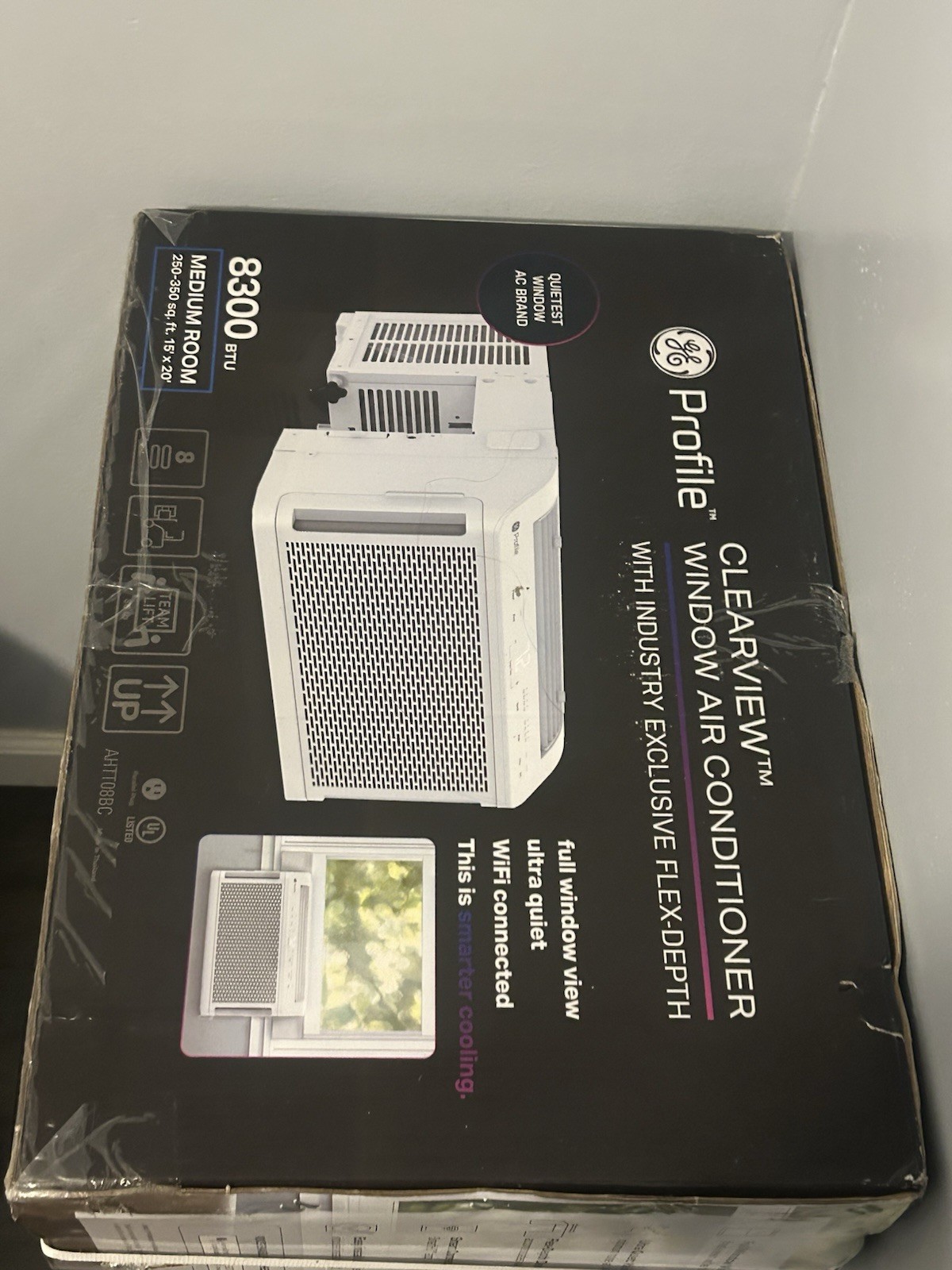GE Profile AHTT08BC 8300 BTU Window Air Conditioner Wi-Fi Ultra Quiet White