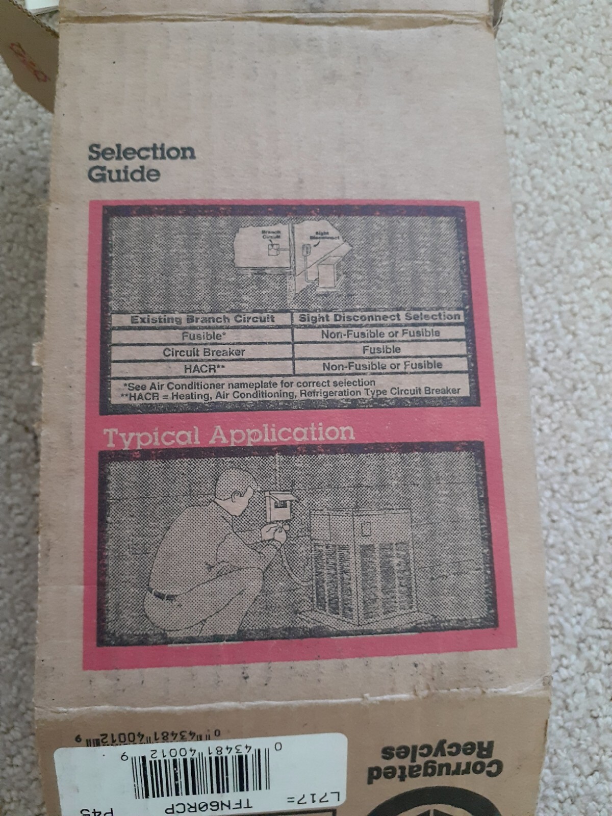 GE Outdoor Air Conditioner Disconnect..NEW