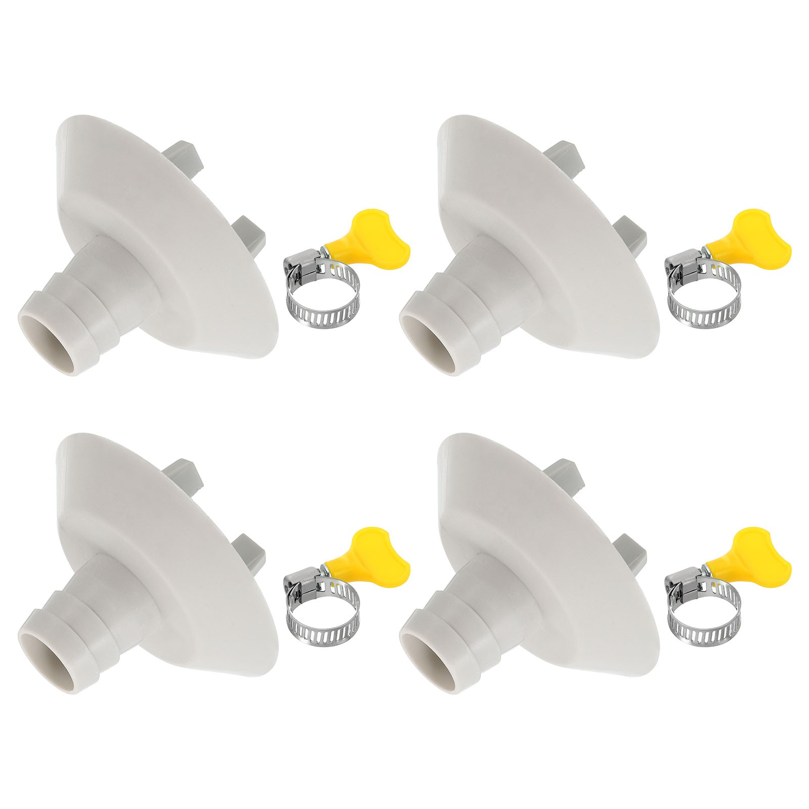4pcs 25mm Air Conditioner Drain Hose Connector with Clamp, White Style 3