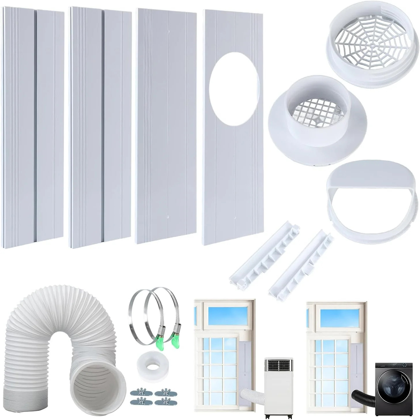 2026 Upgraded Portable Air Conditioner Window Kit with Exhaust Hose, Universal 4