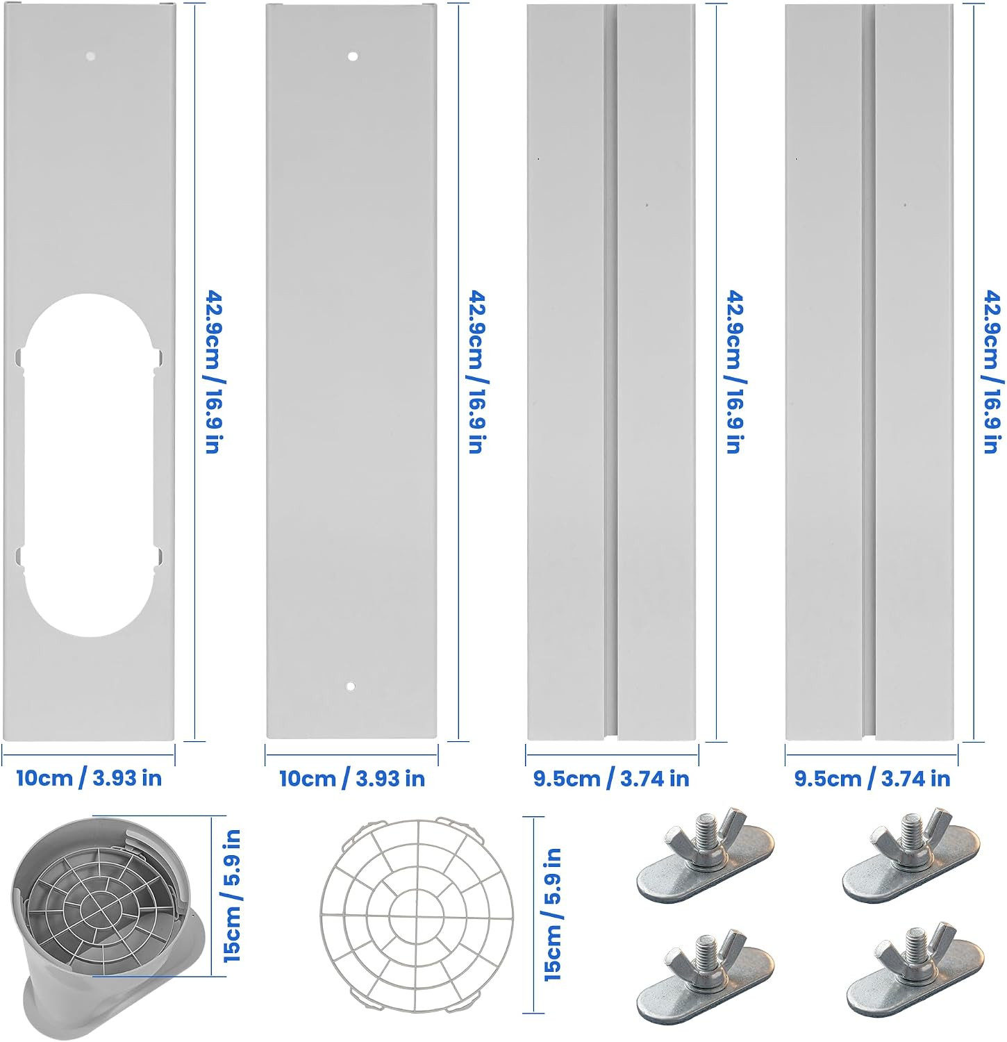 Portable Ac Window Vent Kit,Adjustable Air Conditioner Window Seal Kit with 5.9