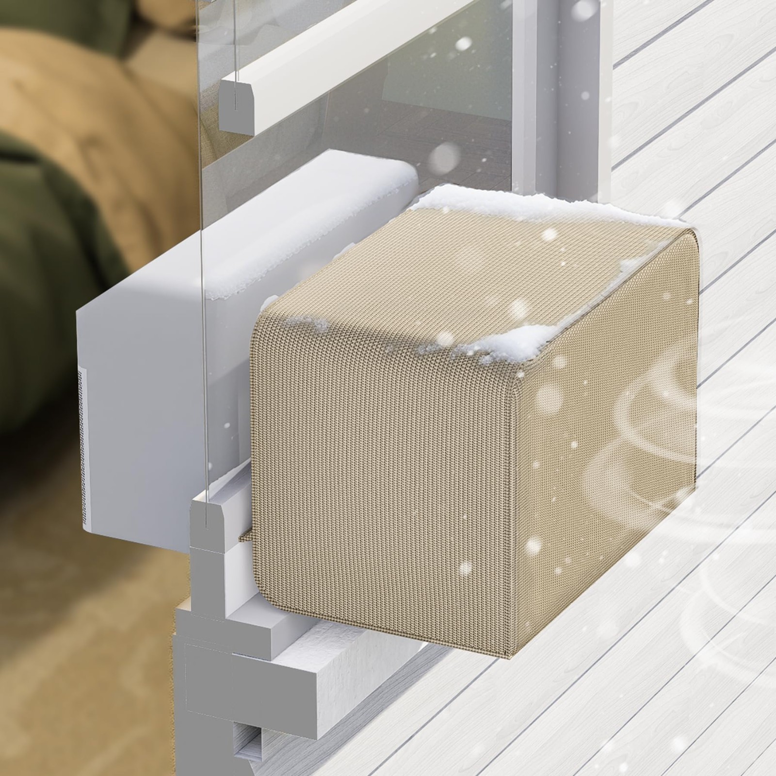 Heavy Duty Weatherproof Window AC Cover for 8,000-12,000 BTU Units – Fits U-Shap