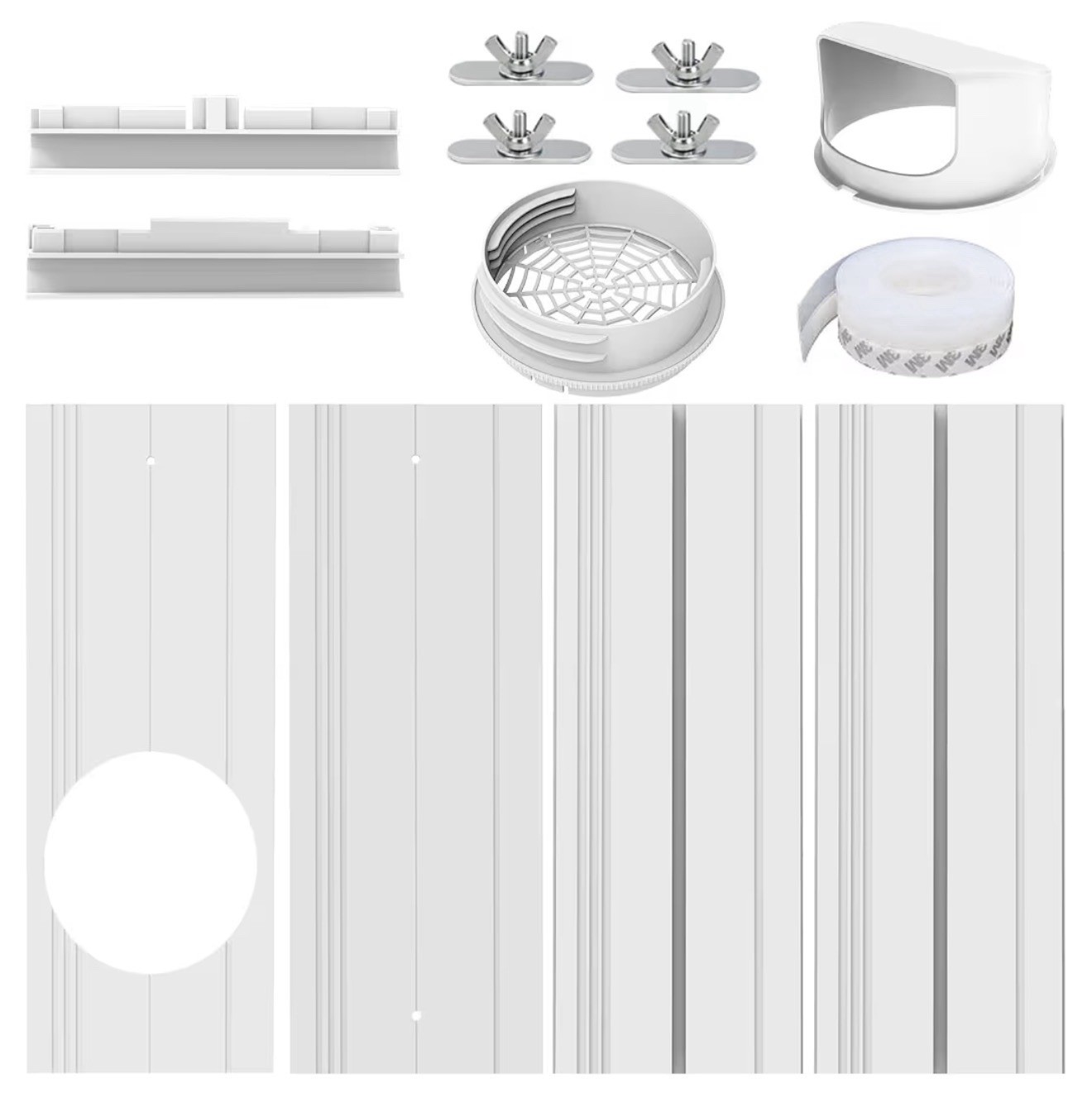 Portable Window Air Conditioner Kit with Universal Coupler 5.1&Prime;/5.9&Prime; Exh