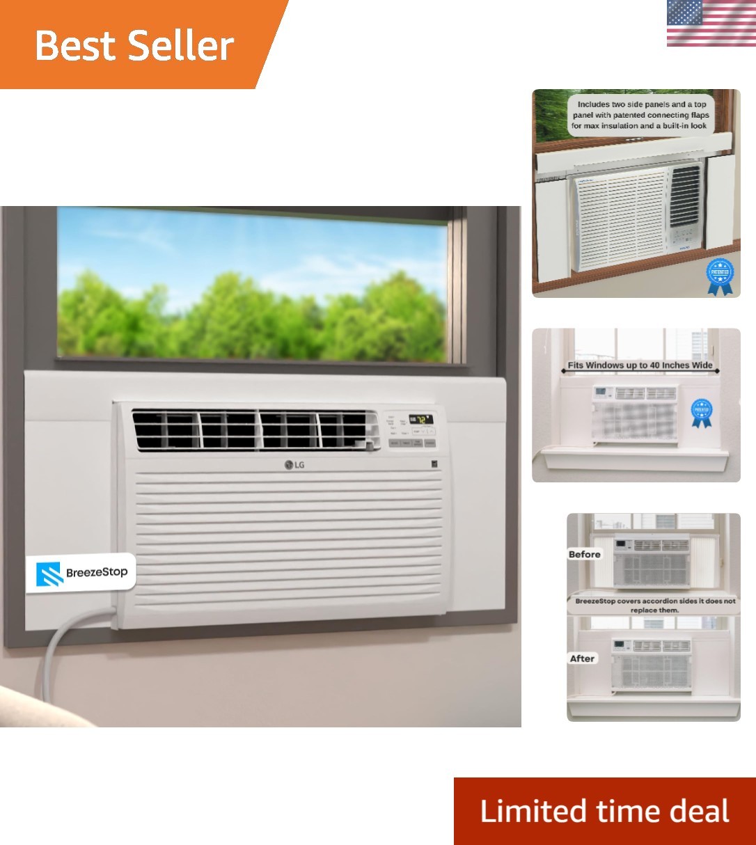 Surround Insulation Side Panels White for Window AC Unit Indoor Air Condition…