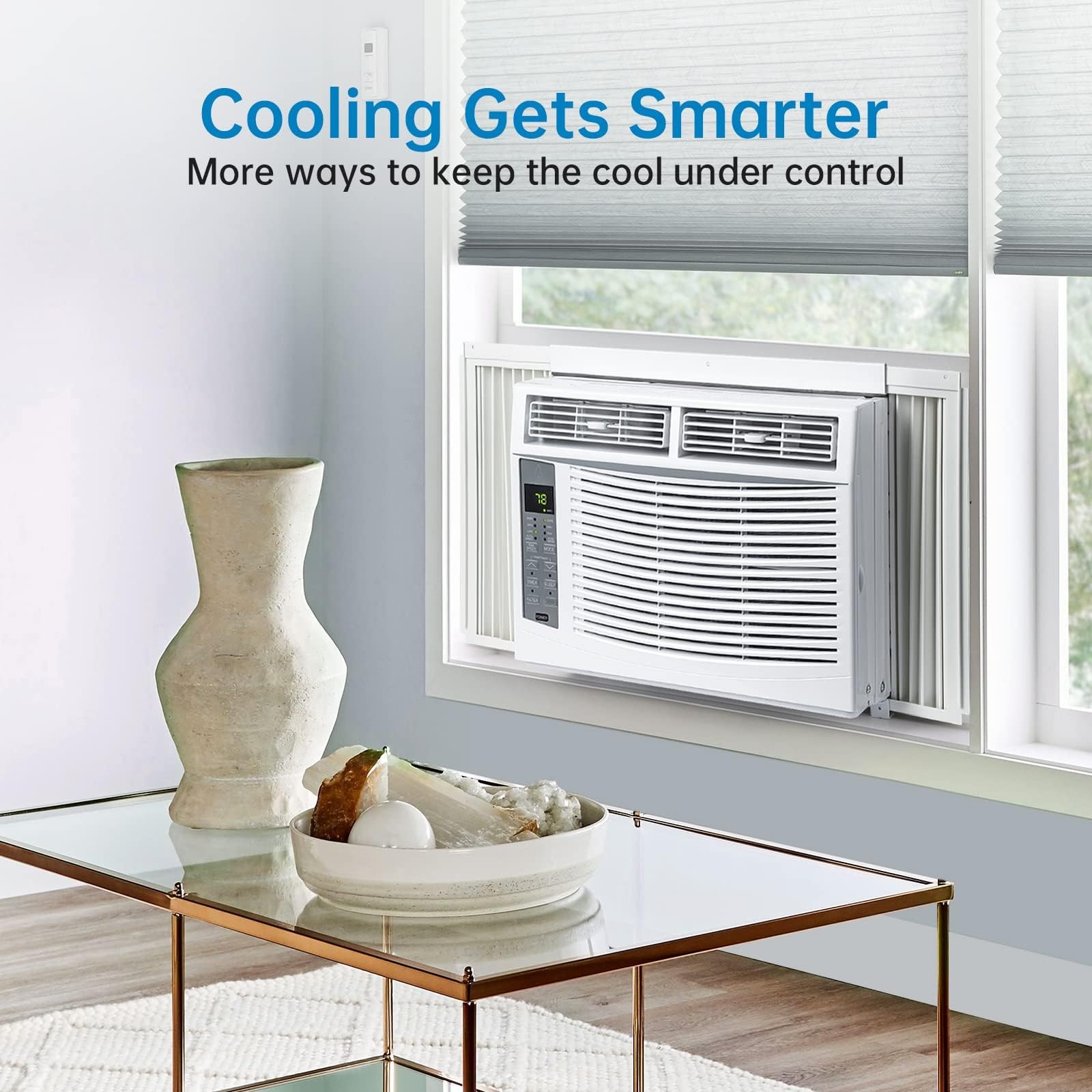 Smart 6000 BTU Window Air Conditioner, App & Remote Control for 350 Sq Ft 115V