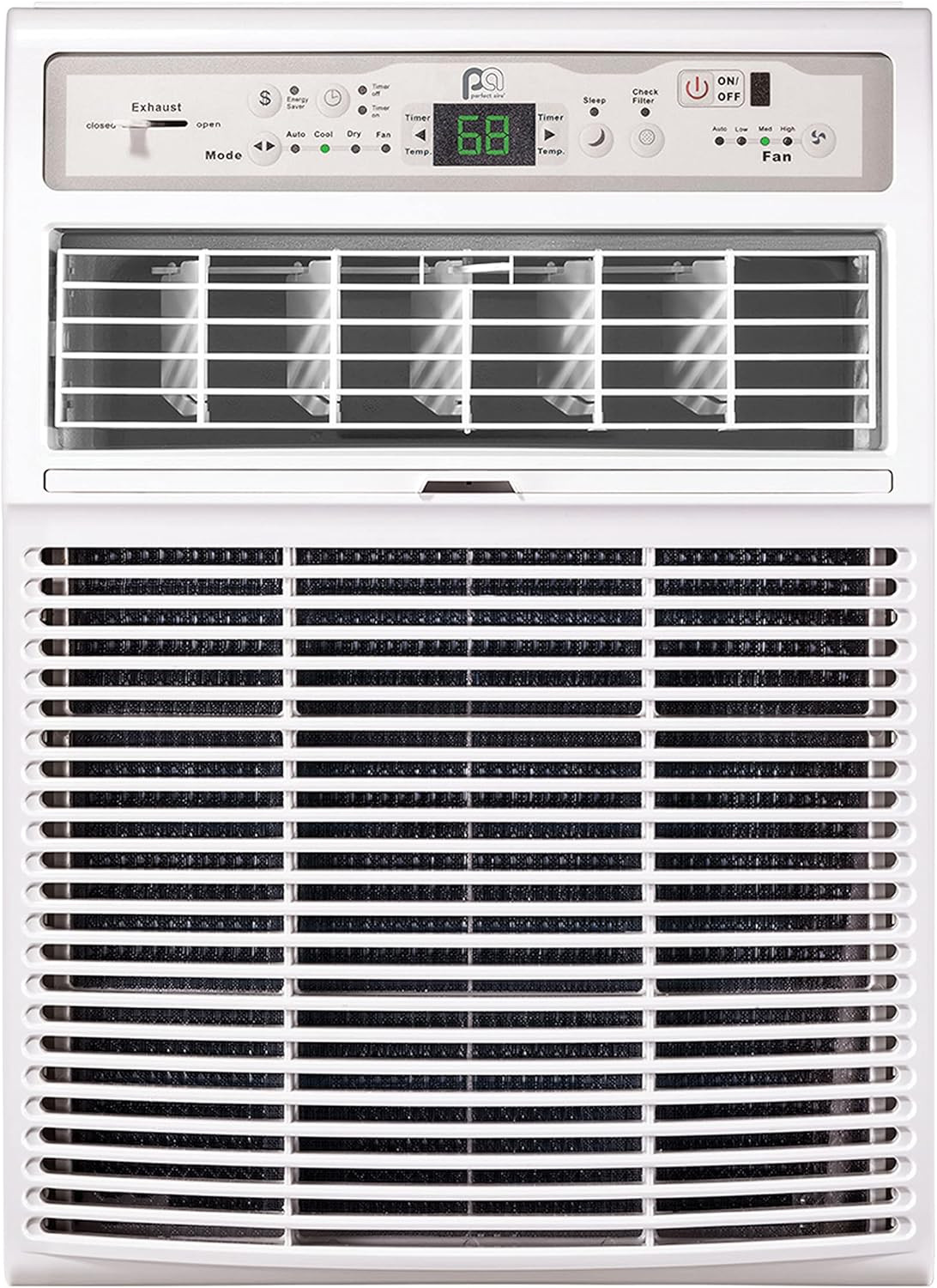 Perfect Aire 10,000 BTU Slider Air Conditioner Window A/C – Casement, 10000, Gra