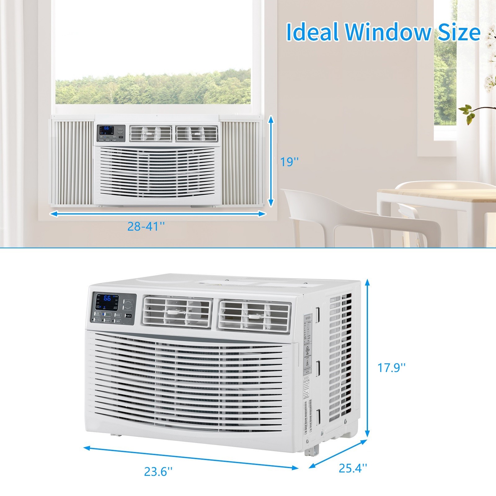 18000 BTU Window Air Conditioner, AC Window Unit with Remote, Wifi, to 1000sp.ft