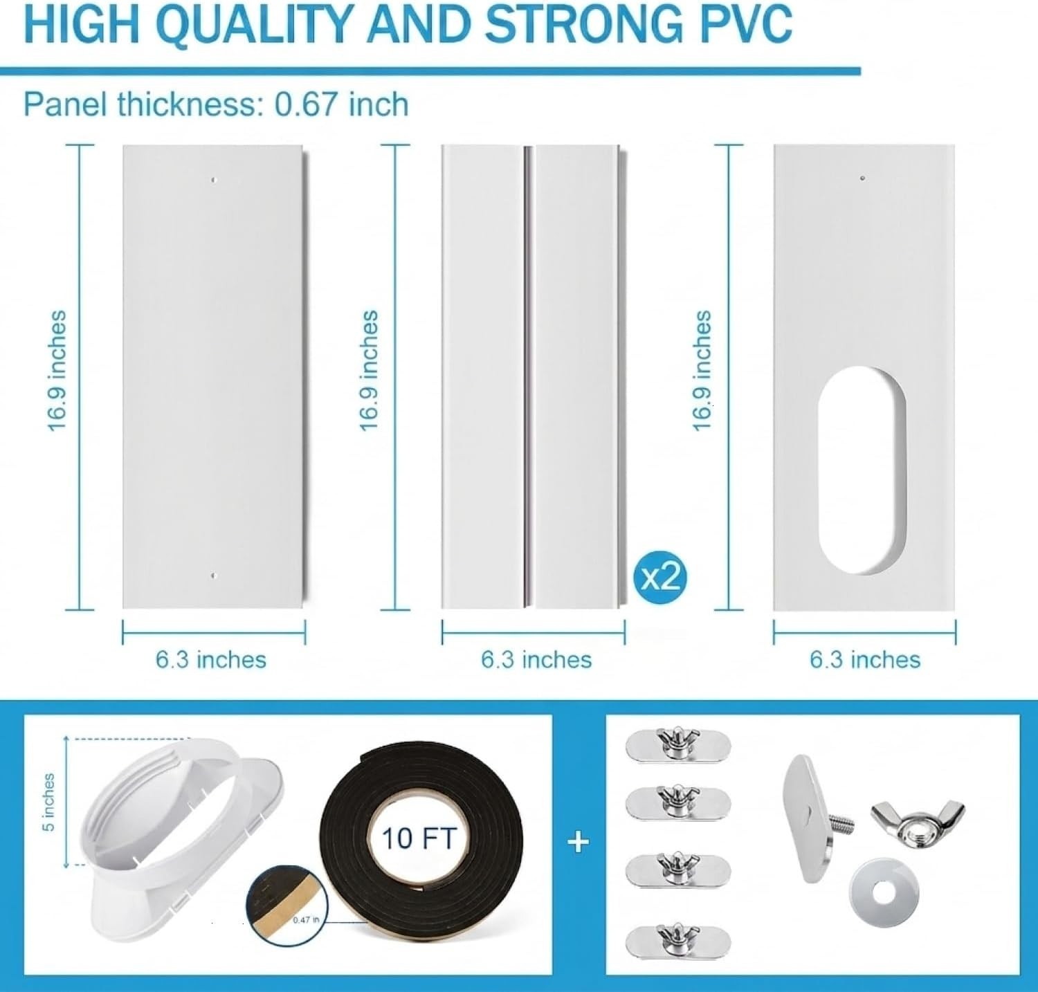 Portable Air Conditioner Window Kit with Coupler Adjustable Window Seal for A…