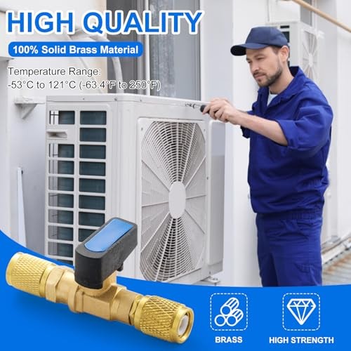 1/4 SAE Female HVAC Control Valve Air Conditioner Ball Valve, 1/4 SAE Female 2