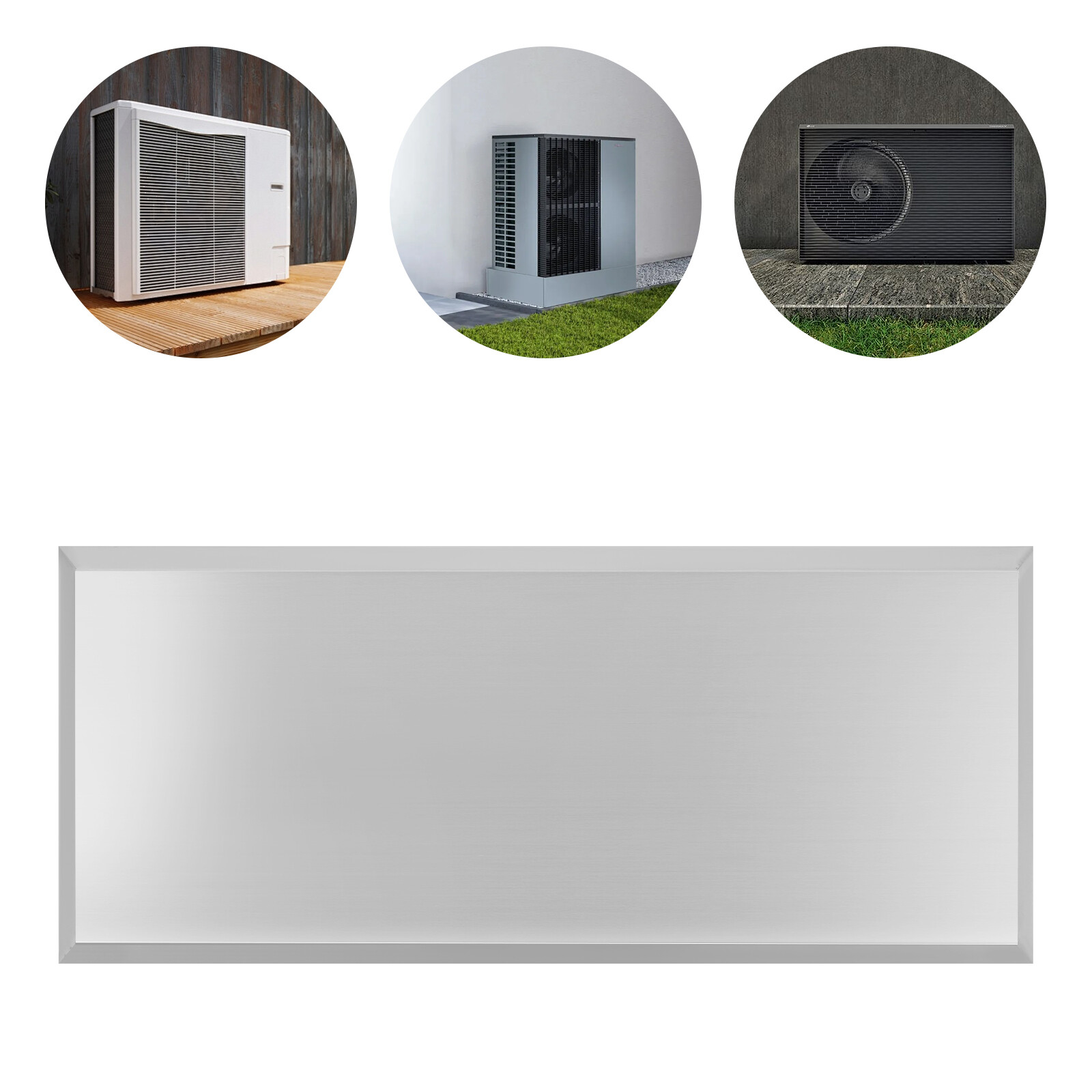 Stainless Steel Air Conditioner Cover 88*38cm Split Condenser Cover Silver New