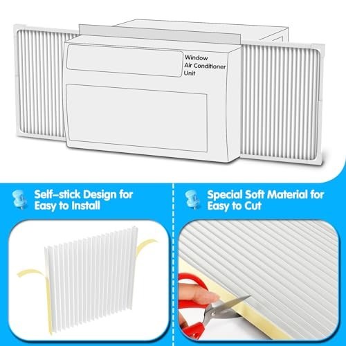 Window Air Conditioner Side Panels with Frame Adjustable Extendable 17 Inch