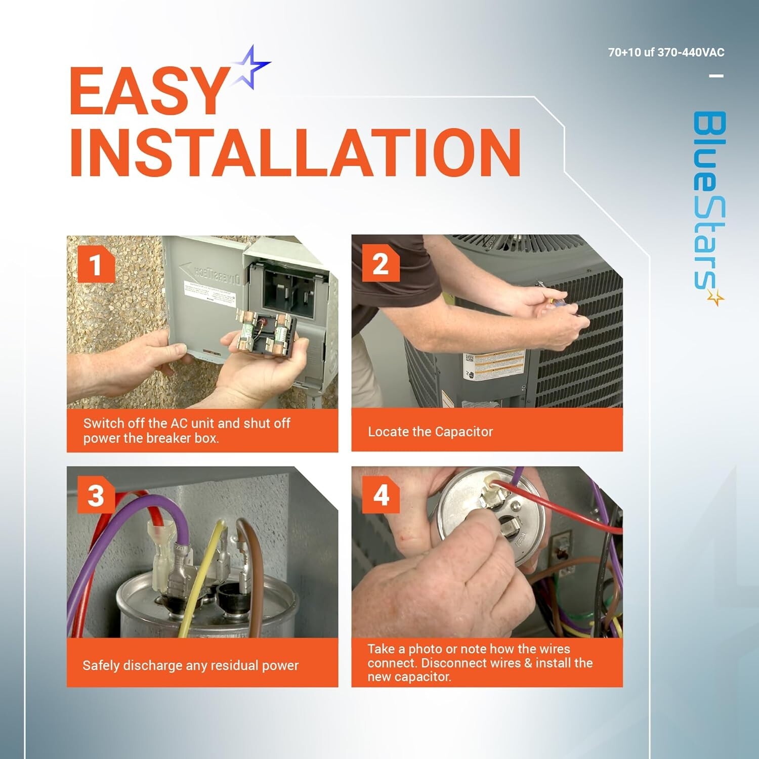 High-Quality 70+10 µF Dual Run Capacitor for AC Units – Easy DIY Solution