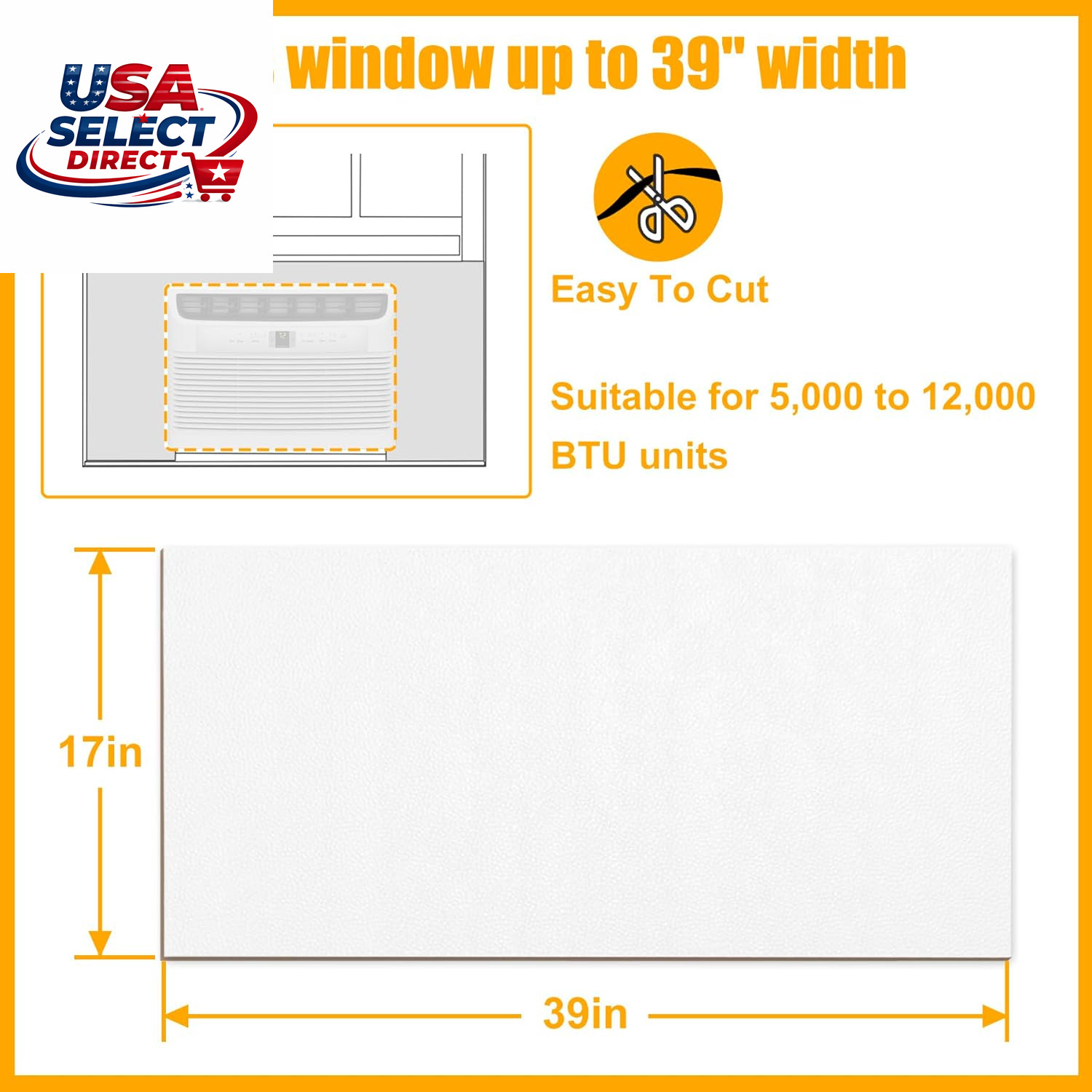 Window Air Conditioner Side Panels Foam Insulation Cover – White