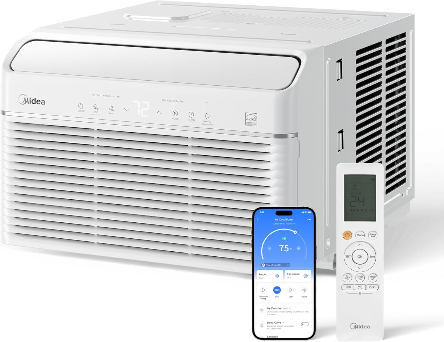 Midea Inverter Window Air Conditioner with Heat – Quiet Window AC Unit and Heat