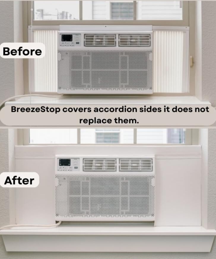 Window AC Unit Insulation Side Panels – White Cover for Year-Round Protection