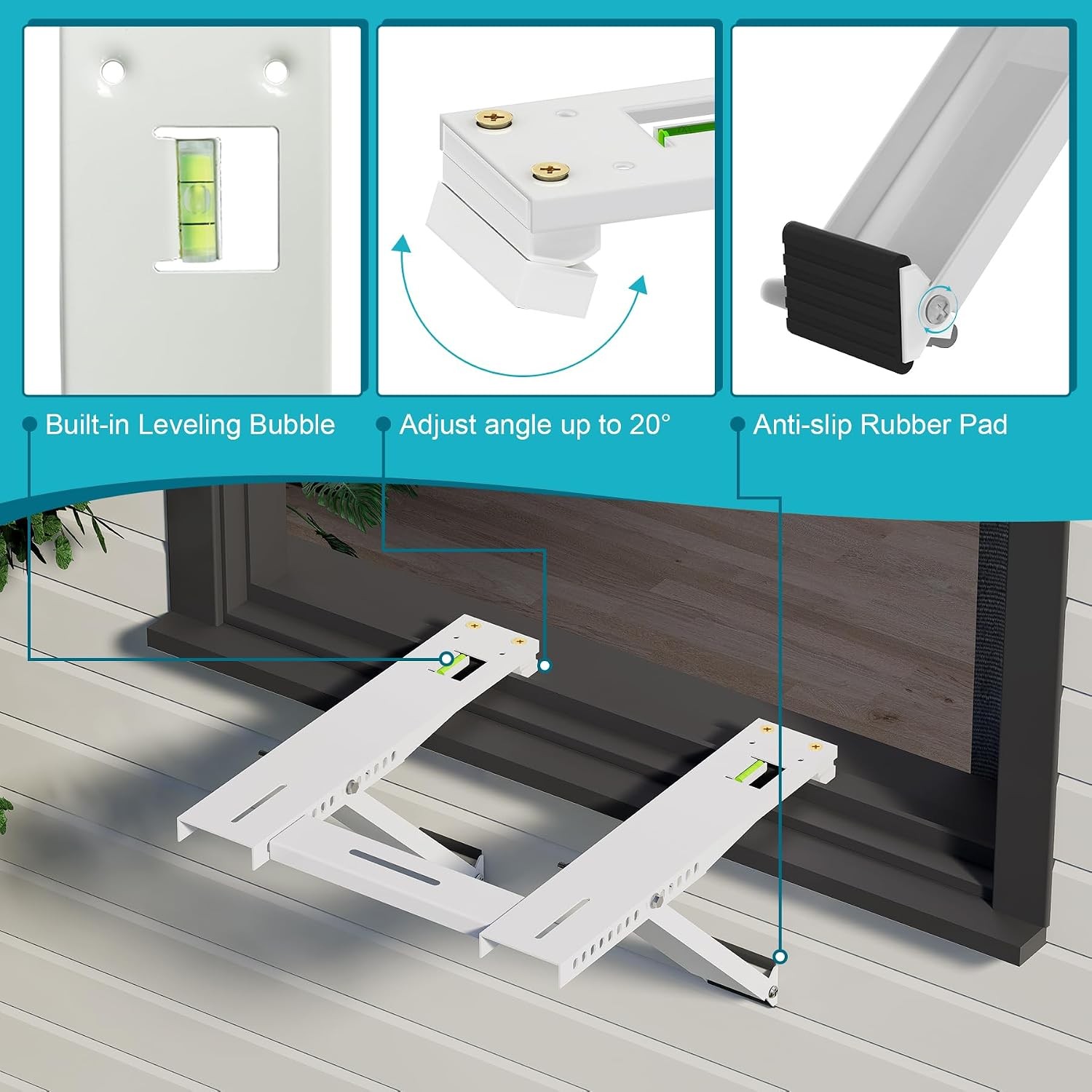 Window Air Conditioner Bracket Support Up to 200 lbs for 5 000 to 22 000 BTU AC