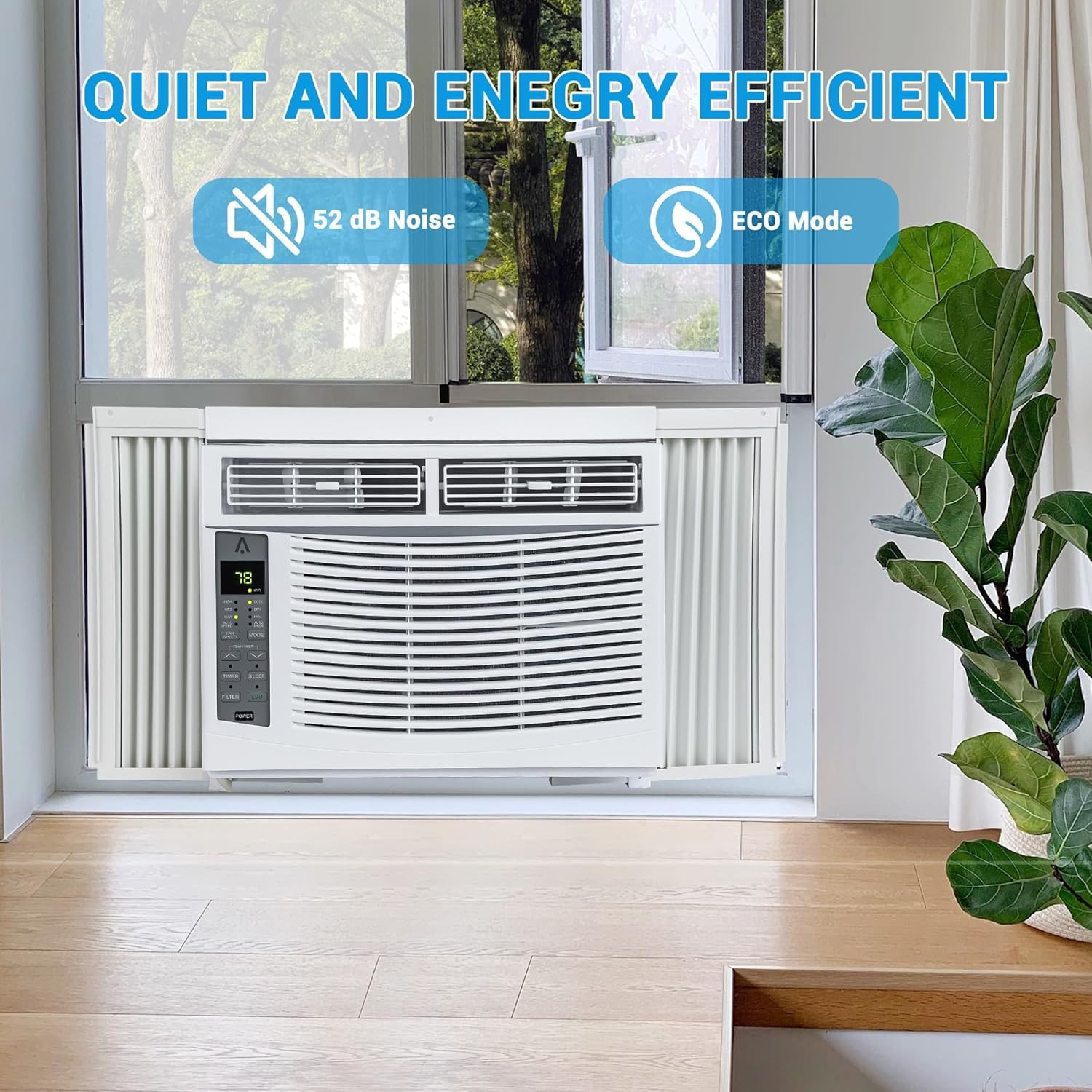 6,000 Btu Window Air Conditioner, Cools up to 250 Sq. Ft with Cooling, Dehumidif