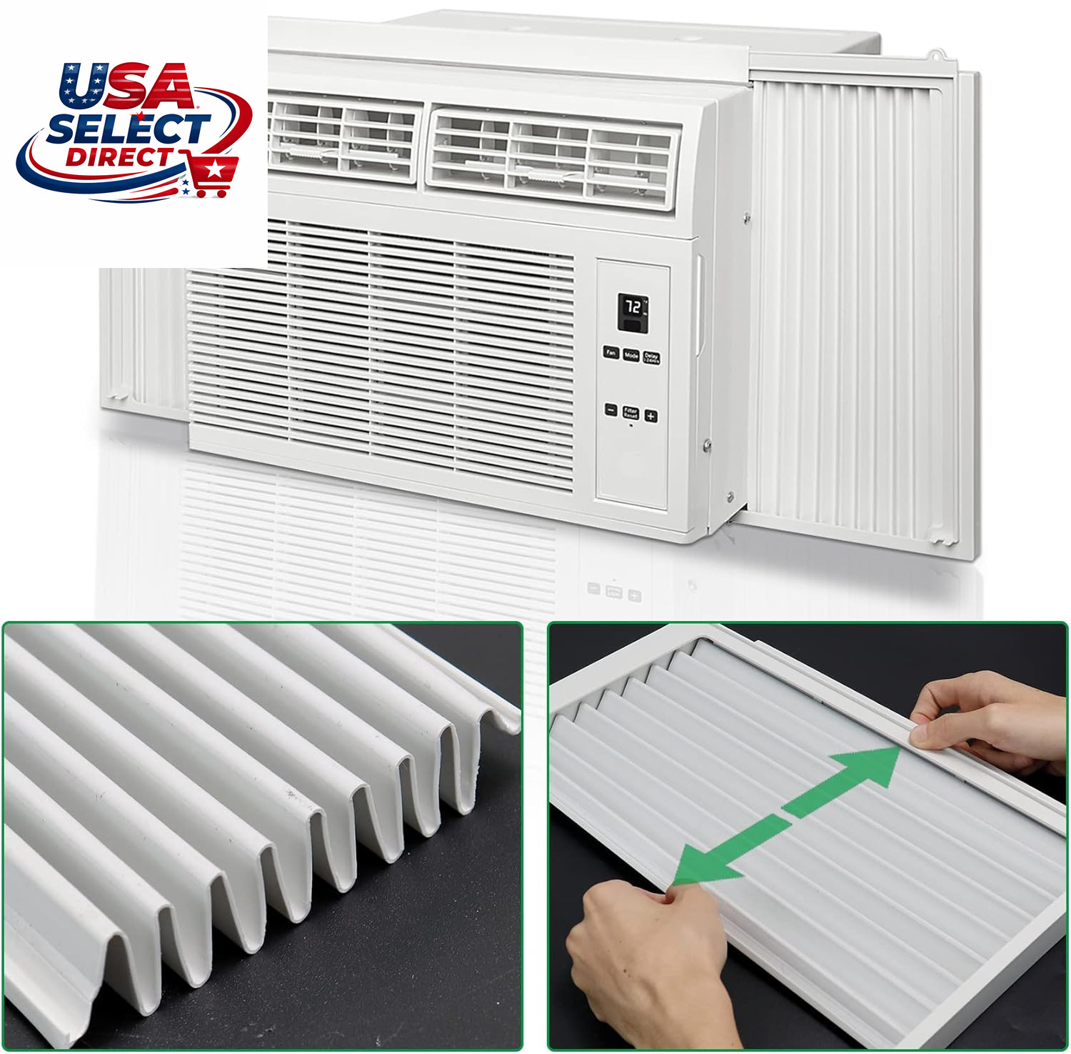 Window Air Conditioner Side Panel Kit, 5000 BTU Filler Curtain