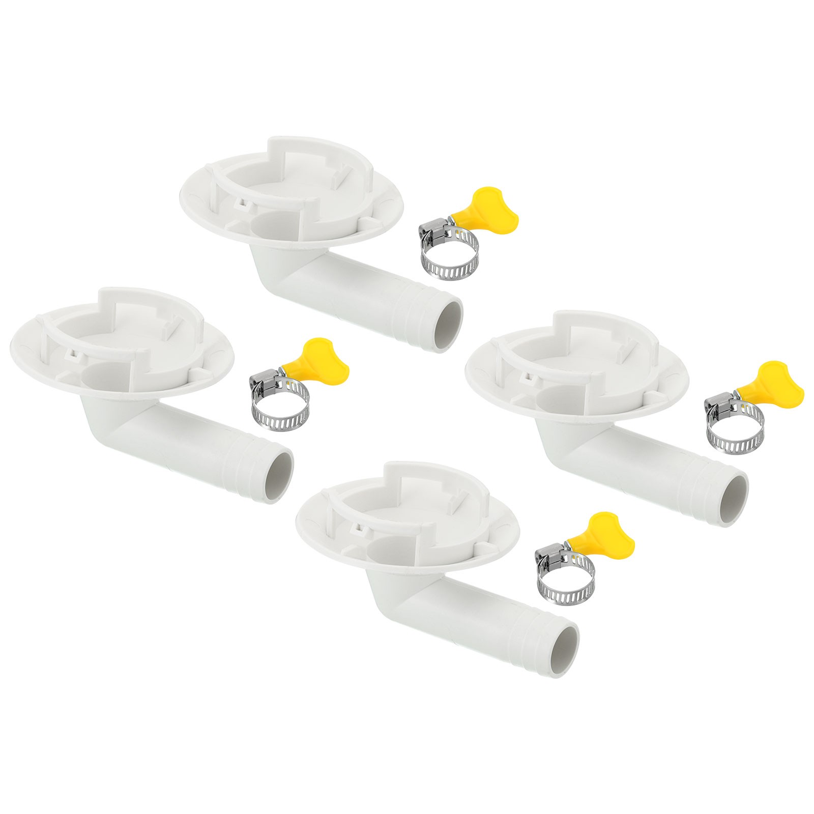 4pcs 42mm Air Conditioner Drain Hose Connector with Clamp, White Style 1