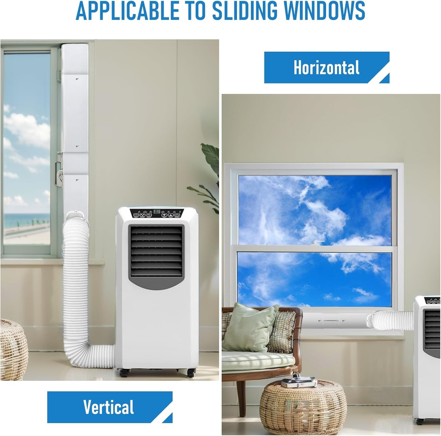 Ultimate Portable Air Conditioner Window Vent Kit | 5.9&Prime; Exhaust Hose & 4 Plates