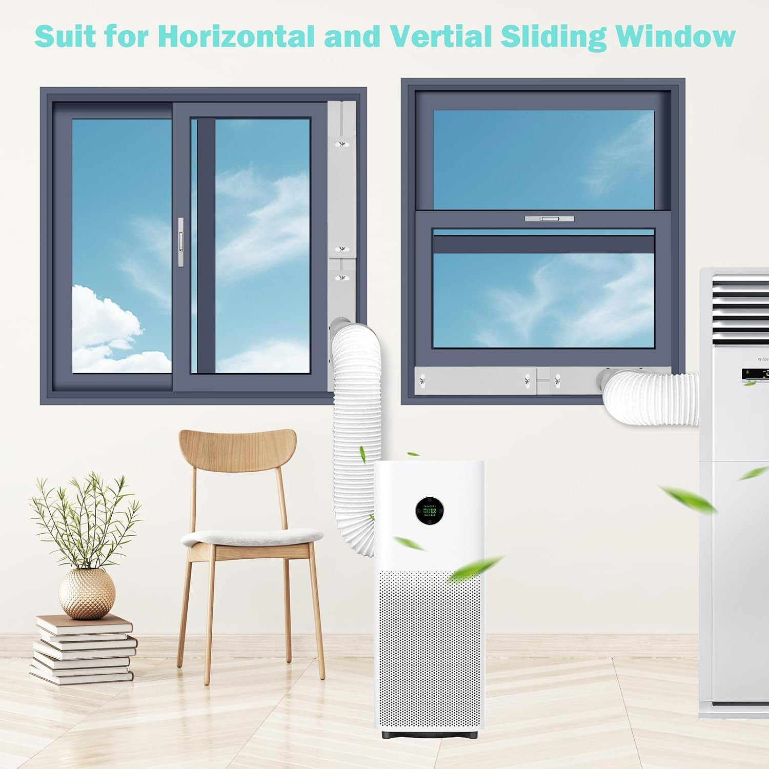 Portable Air Conditioner Window Vent Kit with 5.9 Inch Diameter 59 Inch Length E