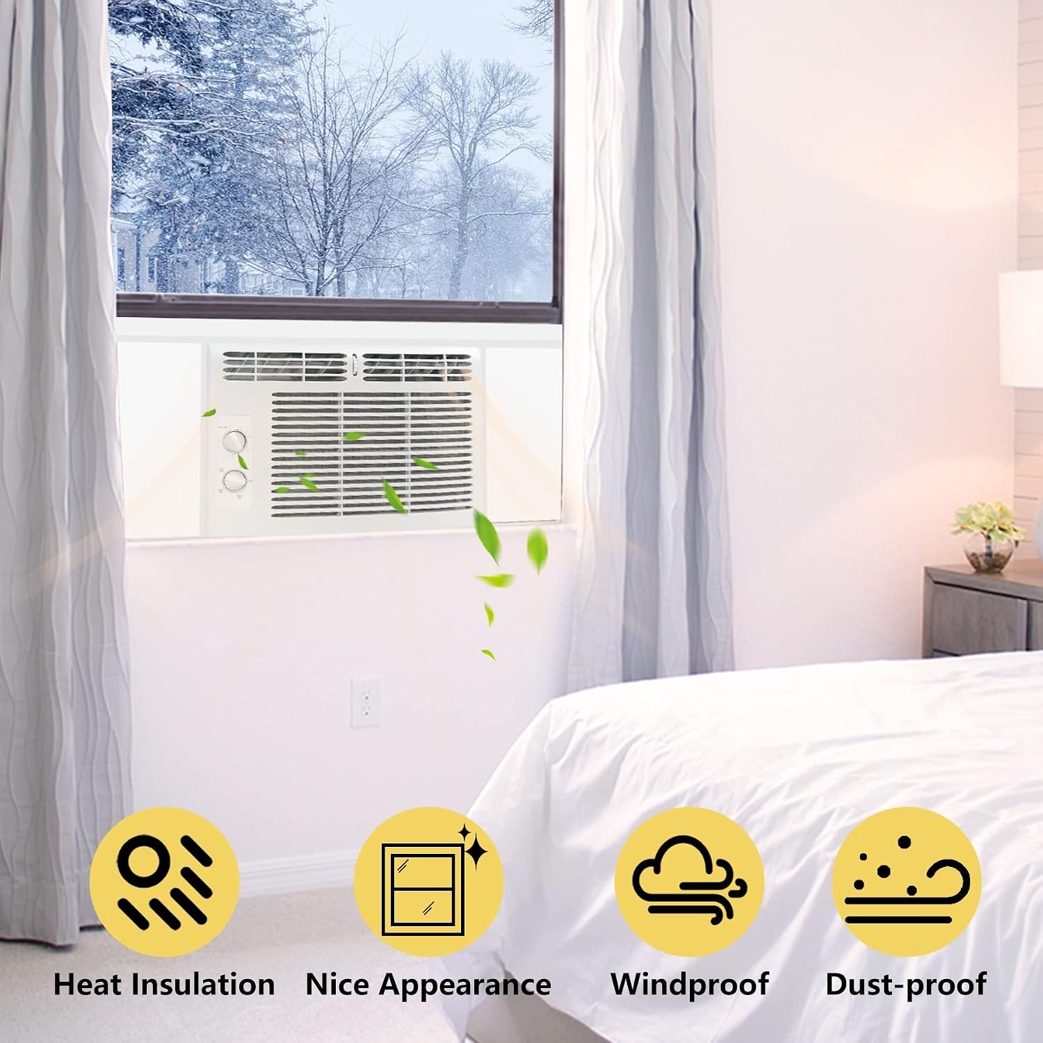 Window Air Conditioner Foam Insulated Panel 17 Inch High x 9 Inch Wide All