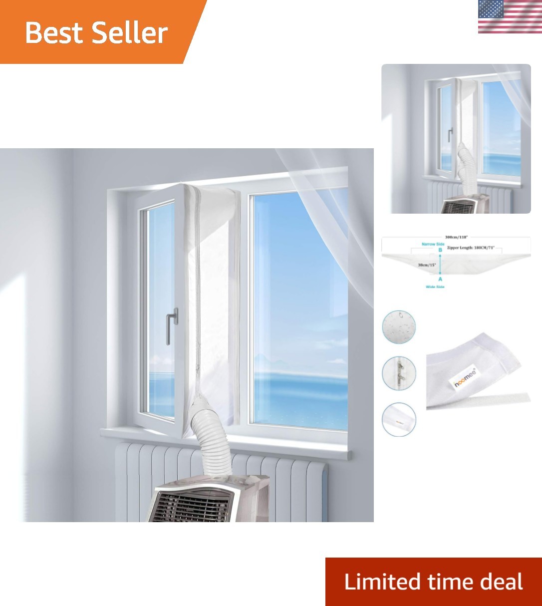 118”300CM Universal Window Seal for Mobile Air Conditioner and Tumble Dryer –…